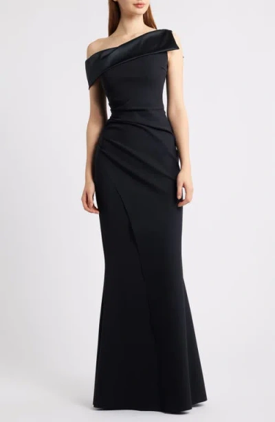 Chiara Boni La Petite Robe Koppany Ruched Off The Shoulder Mermaid Gown In Black