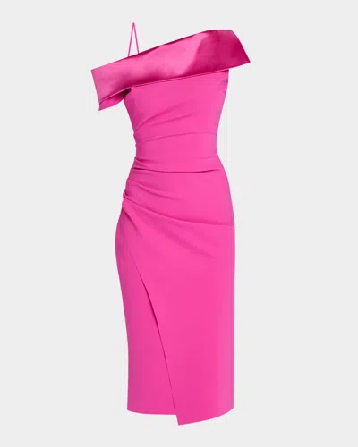 Chiara Boni La Petite Robe Koppany Ruched One-shoulder Dress In Pink