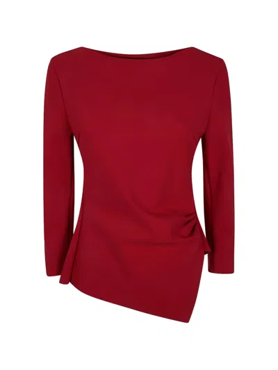 Chiara Boni La Petite Robe Kyung Asymmetric Gathered Top In Red