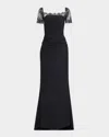Chiara Boni La Petite Robe Lace-embellished Mermaid Gown