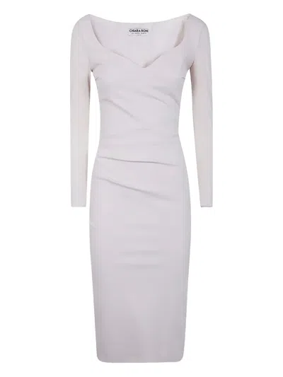 Chiara Boni La Petite Robe Long-sleeve Midi Dress In White