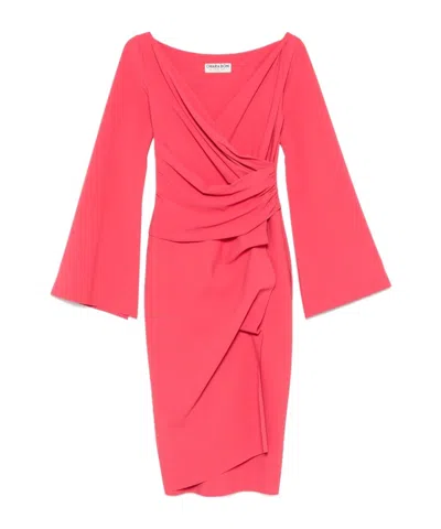 Chiara Boni La Petite Robe Long-sleeved Dress In Orange