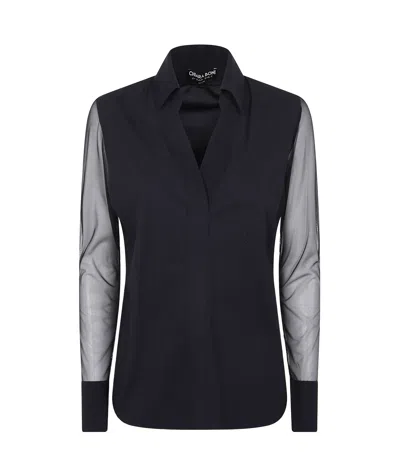 Chiara Boni La Petite Robe Long-sleeved Shirt In Black  