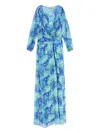 Chiara Boni La Petite Robe Long-sleeves V-neck Maxi Dress In Blue