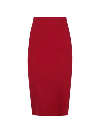 Chiara Boni La Petite Robe Lumi High-waisted Pencil Midi Skirt In Red
