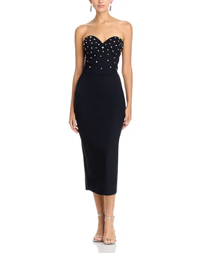 Chiara Boni La Petite Robe Mahta Embellished Midi Dress In Black