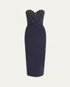 Chiara Boni La Petite Robe Mahta Strapless Crystal-embellished Midi Dress