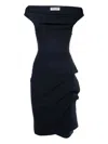 Chiara Boni La Petite Robe Melania Off-shoulder Draped Midi Dress In Black