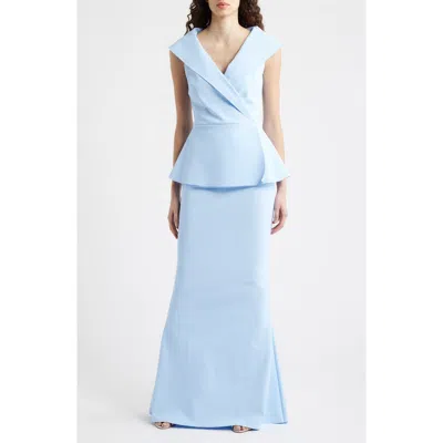 Chiara Boni La Petite Robe Moxelle Portrait Collar Gown In Blue