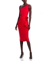 Chiara Boni La Petite Robe Side Draped Cocktail Dress In Red