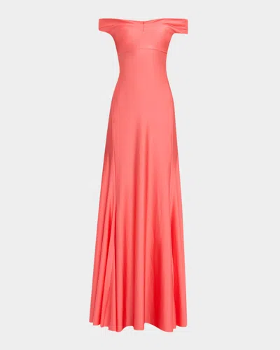Chiara Boni La Petite Robe Off-shoulder Jersey Gown