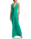 Chiara Boni La Petite Robe Oniji Flowy Long Gown In Emeraude