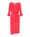 Chiara Boni La Petite Robe Triwan Ruched Side-drape Jersey Midi Dress In Orange