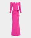 Chiara Boni La Petite Robe Penetta Draped Off-shoulder Gown In Party Pink