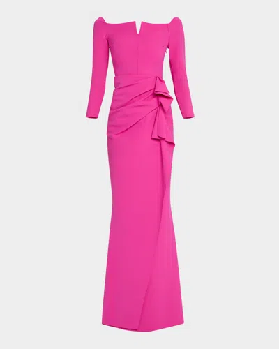 Chiara Boni La Petite Robe Penetta Draped Off-shoulder Gown In Party Pink