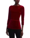 Chiara Boni La Petite Robe Pieranna Velvet Top In Garnet