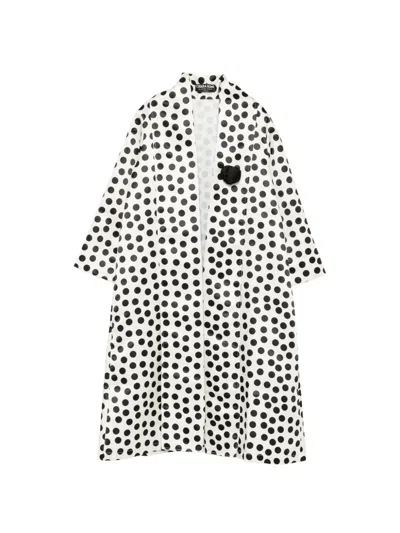 Chiara Boni La Petite Robe Polka-dot Oversize Coat In Black