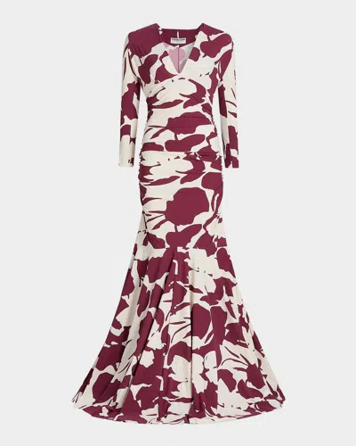 Chiara Boni La Petite Robe Riensen Floral-print Mermaid Gown In Purple