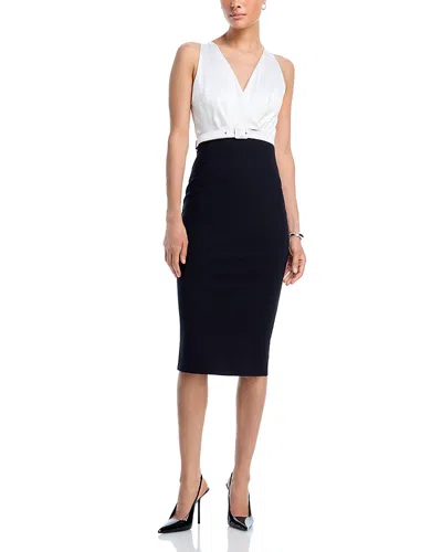 Chiara Boni La Petite Robe Rona Belted Surplice Neck Dress In Multi