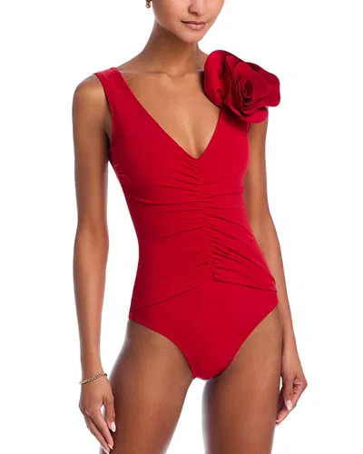 Chiara Boni La Petite Robe Rosette One Piece Swimsuit In Scarlett