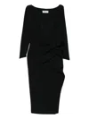 Chiara Boni La Petite Robe Ruffle-detail Midi Dress In Black
