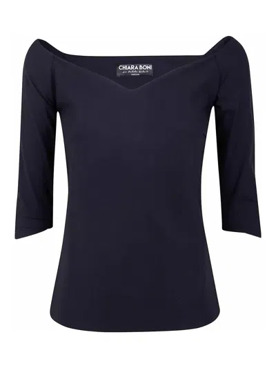 Chiara Boni La Petite Robe Saffron L Jersey Top In Blue