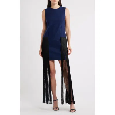 Chiara Boni La Petite Robe Salix Long Fringe Cocktail Dress In Multi