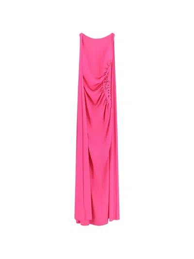 Chiara Boni La Petite Robe Sequin-embellished Ruched Maxi Dress In Pink