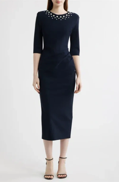 Chiara Boni La Petite Robe Shire Embellished Sheath Dress In Black