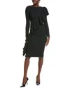 Chiara Boni La Petite Robe Shiro Puckered Sheath Dress In Black