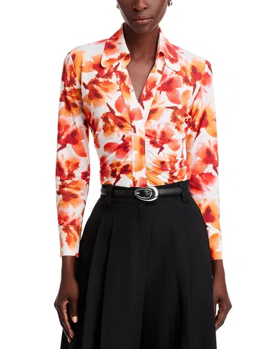 Chiara Boni La Petite Robe Shohreh Collared Top - Exclusive In Orange Affair