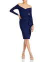 Chiara Boni La Petite Robe Silveria Off The Shoulder Bodycon Dress - Exclusive In Navy