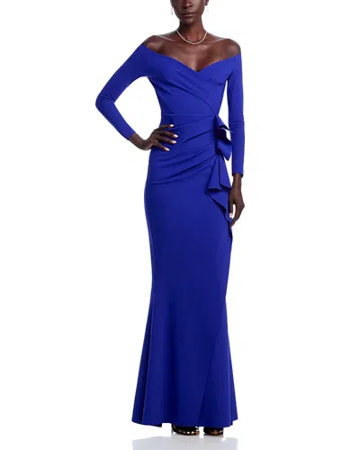 Chiara Boni La Petite Robe Silveria Side Ruffle Gown