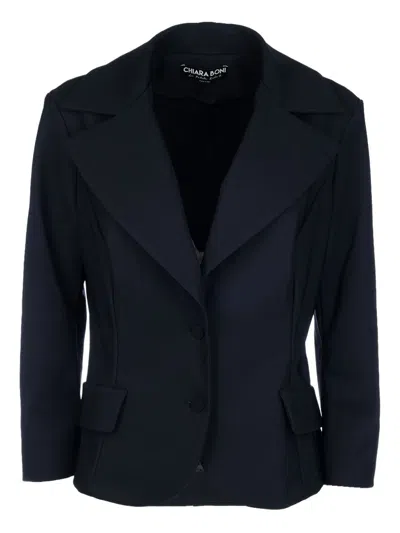 Chiara Boni La Petite Robe Single-button Notched Jacket In Black