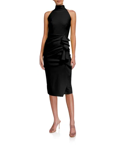 Chiara Boni La Petite Robe Sleeveless Halter Ruched Dress In Orange Juice