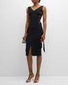 Chiara Boni La Petite Robe Sleeveless Lace-up Bodycon Dress In Black