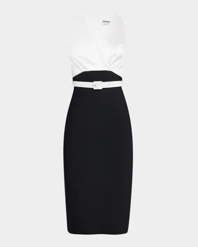 Chiara Boni La Petite Robe Sleeveless Satin & Jersey Bodycon Dress