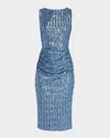 Chiara Boni La Petite Robe Sleeveless Sequin Midi Sheath Dress In Blue