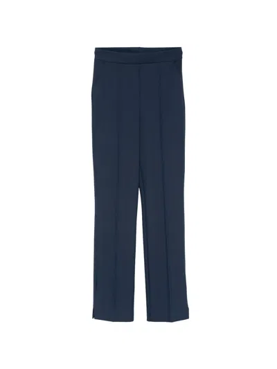 Chiara Boni La Petite Robe Slit-detail Cropped Trousers In Blue
