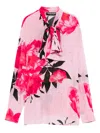 Chiara Boni La Petite Robe Sofi Floral-print Tie-neck Top In Multi