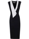 Chiara Boni La Petite Robe Sorai Deep V-neck Sheath Dress In Black