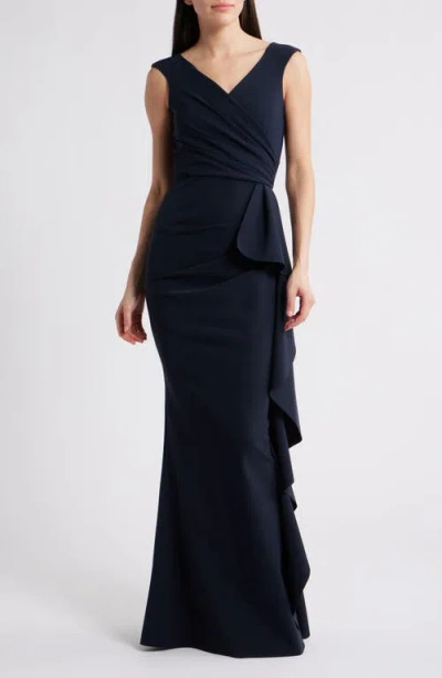 Chiara Boni La Petite Robe Sozen Cascade Ruffle Sleeveless Gown