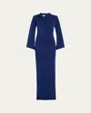 Chiara Boni La Petite Robe Stena Shimmer Draped Column Gown In Iris