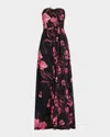 Chiara Boni La Petite Robe Strapless Floral-print Georgette Gown