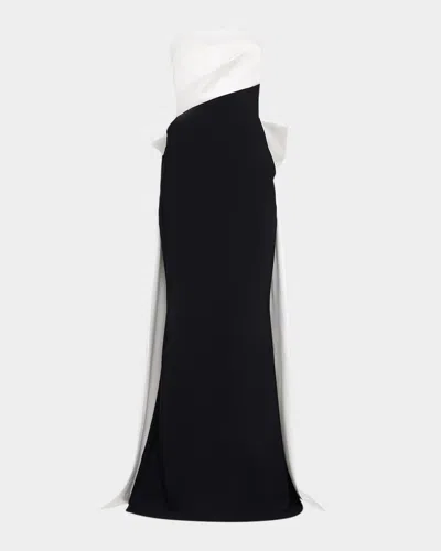 Chiara Boni La Petite Robe Strapless Satin Bow Mermaid Gown