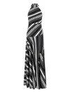 Chiara Boni La Petite Robe Sleeveless Striped Halter Gown In Black