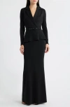 Chiara Boni La Petite Robe Thadira Belted Long Sleeve Dress In Black
