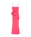 Chiara Boni La Petite Robe Irya One-shoulder Ruffle Midi Sheath Dress In Pink