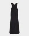 Chiara Boni La Petite Robe Tokumy Strapless Ruched Jersey Gown In Black/white