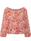 Chiara Boni La Petite Robe Toru Print Off-shoulder Top In Red